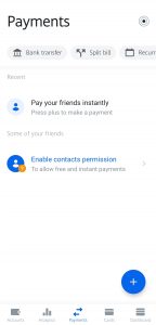 Revolu payments tab