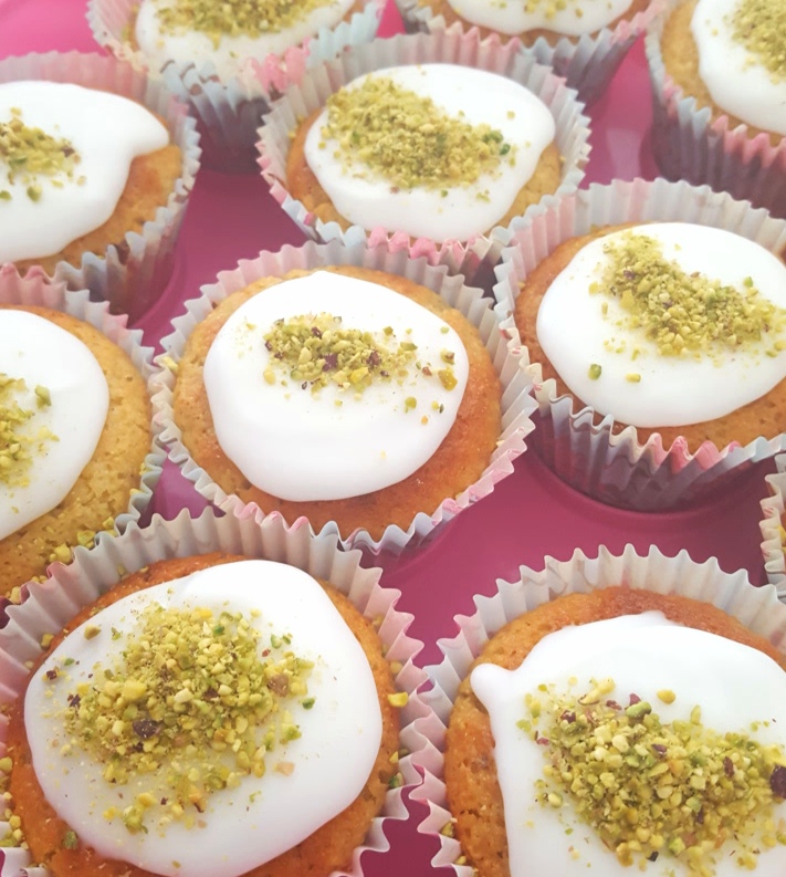 Gluten free vegan lemon pistachio cupcakes